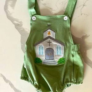 Sage Green Church Romper